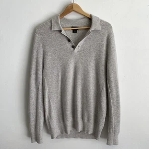 Club Monaco Cashmere Long Sleeve Grey Rugby Collar Sweater Size Medium - Picture 1 of 6