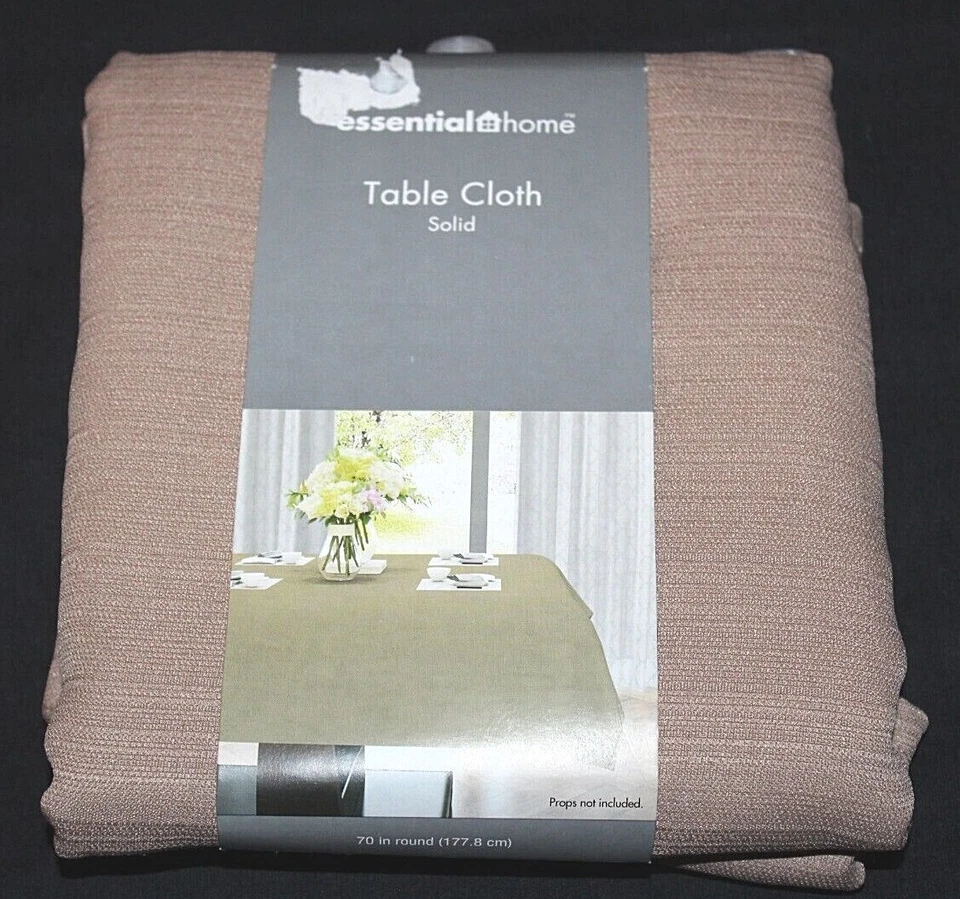 Essential Home Round Fabric Tablecloth  Tan   70" - Image 1 of 1