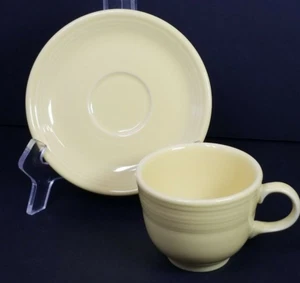 Fiesta Homer Laughlin USA Coffee Tea Cup & Saucer Yellow-Sunflower Fiestaware - Picture 1 of 7