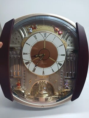 RARE Seiko Melodies In Motion "Triple Treat" LED Wall Clock QXM150BRH Works - Image 1 of 4