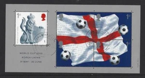 GREAT BRITAIN 2002 WORLD CUP MINIATURE SHEET FINE USED - Picture 1 of 1