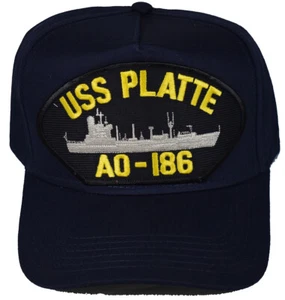 USS PLATTE AO-186 SHIP HAT - NAVY BLUE - Veteran Owned Business - Picture 1 of 1