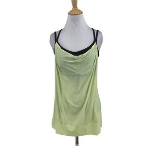 Lucy Tank Top Womens M Medium Multi Tech Crisscross Striped Sports Bra Padded - Picture 1 of 10