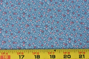25" Long, Vintage, Pink & Blue Calico Quilt Cotton, Springs, P5234 - Picture 1 of 5