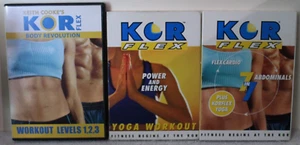 3 Keith Cooke's KOR body revolution flex workout levels 1,2,3 DVD lot yoga ab - Imagen 1 de 5