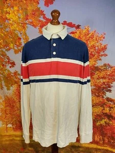 Johnnie Boden blue white red multicoloured cotton Rugby Shirt. UK men's size 2XL - Picture 1 of 9