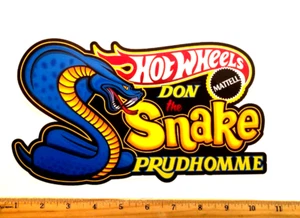 EXTRA GROßE Hot Wheels Don Prudhomme gelbe Schlange Karikatur Logo Sticker Aufkleber - Bild 1 von 1