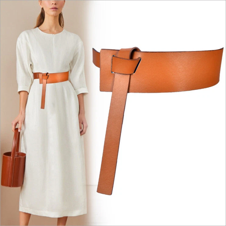 Damen.Leder.Taillengürtel.Breiter.Obi.Gürtel.Bindegürtel.Hüftgürtel.aus.Italien - Bild 1 von 4