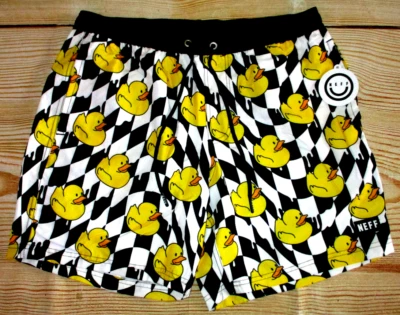 MENS NEFF RUBBER DUCK DRAWSTRING SWIM BOARD SHORTS SIZE L - Image 1 of 2
