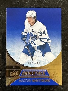 2021-22 Upper Deck Credentials Auston Matthews Blue Parallel /249 Maple Leafs