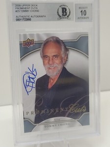 Tommy Chong Autograph Prominent Cuts 2009 Upper Deck 23 Auto Beckett BGS 10