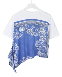 SANDRO T-Shirt Donna XS Manica Corta Oversized Pattern Bianco - Picture 1 of 9