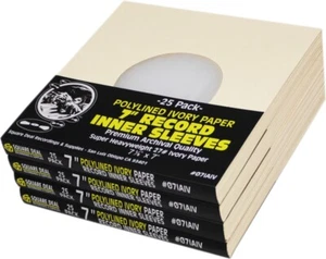 (100) 7" COLORED Ivory Polylined Record Inner Sleeves Vinyl ARCHIVAL #07IAIV - Foto 1 di 7