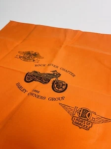 Vintage Ladies Of Harley Davidson Scarf Bandana Handkerchief - Rock River 95 - Picture 1 of 5