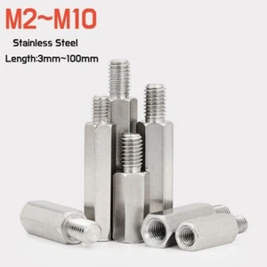 Male Female Threaded PCB Hex Spacer Stand A2 Stainless M2 M2.5 M3 M4 M5 M6M8M10 - Picture 1 of 6