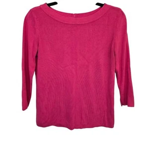Talbots Small Cotton Blend 3/4 Sleeve Boat Neck Knit Top - Picture 1 of 7