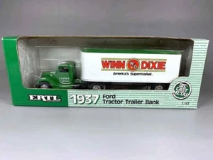 Vintage 1988 ERTL Winn Dixie 1937 Ford Tractor Trailer Bank NEW - Picture 1 of 2