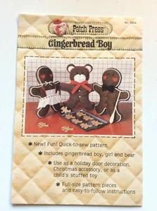 Patch Press "Gingerbread Boy" Full-Size Pattern Pieces.... - Picture 1 of 3
