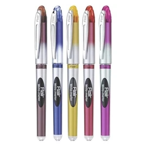 5X FLAIR Writometer 0.6mm Black Ball Pen Box Pack Writes Upto 10,000 Meters FS - Picture 1 of 5