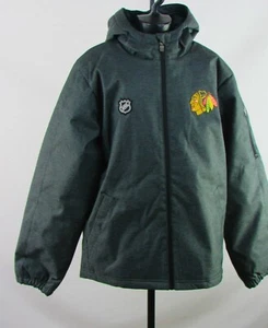 Chicago Blackhawks NHL Boy's Charcoal Hooded Jacket  - Picture 1 of 6