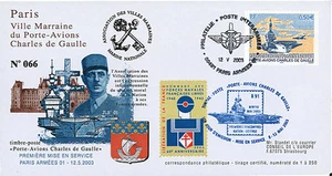 PADG03T4 FDC "1ère Mise en Service - Porte-avions de Gaulle" (Paris Armées) 2003 - Imagen 1 de 1