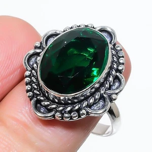 Chrome Diopside Gemstone 925 Sterling Silver Jewelry All Size Ring For Gift - Picture 1 of 1