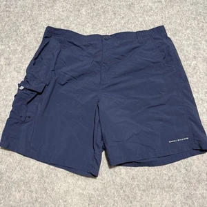 Columbia PFG Omni-Shade Pantaloncini Cargo Uomo XL Blu Nylon Gorp Pesca Outdoor - Foto 1 di 6