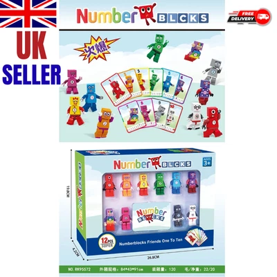 BRANDED 12pz Blocchi Numerici Amici Da Uno a Dieci Blocchi Risorse Apprendimento - Tappetino Bambini