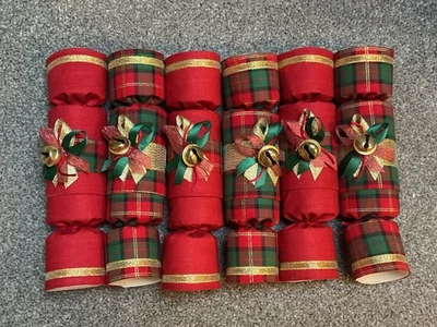 Reusable, Handmade Fabric Christmas Crackers  Set of 6 - Image 1 of 4