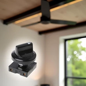 Interruptor giratorio ventilador negro 4 posiciones 3 velocidades selector interruptor gobernador con botón - Imagen 1 de 9