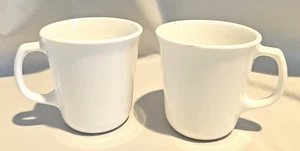 2 Piece Corning USA VTG Winter Frost White D Handle 8 oz Tea/Coffee Cups/Mugs - Picture 1 of 4