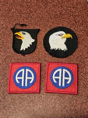 Parche x4 L@@K de la 82ª 101ª División Aerotransportada Ejército de los Estados Unidos de los años 60 70 ¡¡Vietnam Guerra Fría 82ª 101ª División Aerotransportada!!! Foto 1 de 2