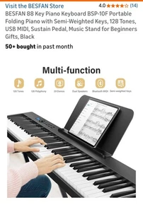 Teclado piano electrónico 88 teclas piano tamaño completo semi ponderado piano digital - Imagen 1 de 8