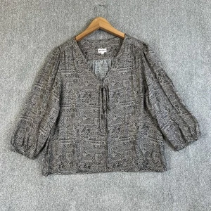 Blusa túnica lazo satinado con estampado beige Brora Top para mujer talla UK 16 - Imagen 1 de 8