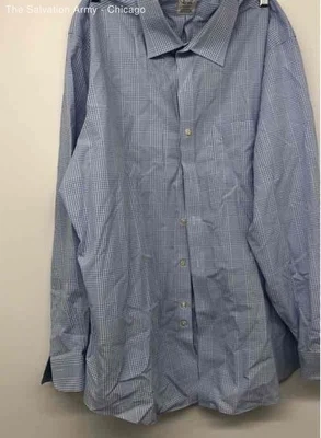 Camisa de vestir Brooks Brothers para hombre azul algodón a cuadros manga larga talla 17,5-35 Foto 1 de 4