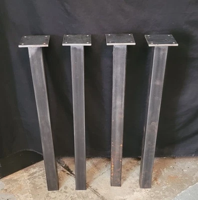 Custom Steel Table Legs w/ 4" Square Top & Adjustable to Height 29" T GS00687 - Image 1 of 4