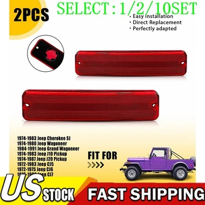 Luz de señalización lateral trasera Len roja para Jeep CJ5 CJ6 CJ7 CJ8 SJ Wagoneer J10 J20 1~10 Foto 1 de 4