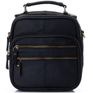 Leather Travel Bag Multipurpose Organizer Handbag Adjustable Strap Zippered Tote - Picture 1 of 38