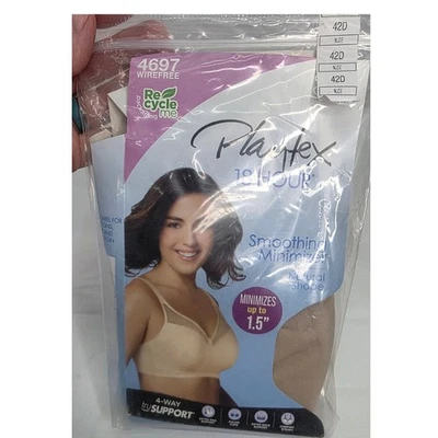 Sujetador Playtex 18 horas suavizante minimizador cobertura completa bronceado talla 42D  Foto 1 de 4