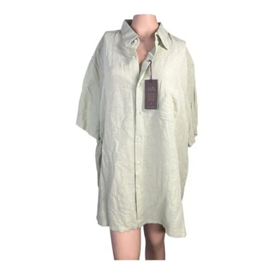 Tasso Elba Island XXL Jade Green Silk Linen Blend Shirt - Image 1 of 4