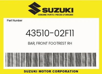Barra genuina Suzuki, reposapiés delantero Rh - 43510-02F11 Foto 1 de 4