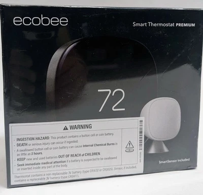 Ecobee Smart Thermostat Premium W/Sensor & WiFi  EB-STATE6-01, New-Sealed - Image 1 of 4