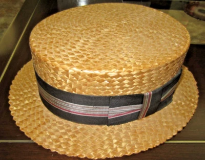 vntg Resistol Boater Straw Hat Byer-Rolnick Self-Conforming  Bowler rare find ! - Image 1 of 4