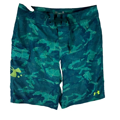 Pantalones Cortos Under Armour Heatgear Calce Suelto Hombres Talla 30 Verde Camuflaje Natación Playa Foto 1 de 4