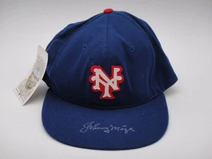 JOHNNY MIZE SIGNED BECKETT CERTIFIED AUTHENTIC NEW YORK GIANTS HAT AUTOGRAPH HOF - Picture 1 of 4