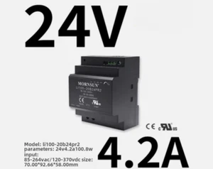LI100-20B24PR2 24V 4.2A 100W Din Rail Switch Power Supply AC/DC MORNSUN - Imagen 1 de 4