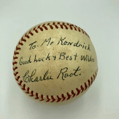 Charlie Root Single Signed Baseball JSA COA Babe Ruth World Series Called Shot - Image 1 of 4