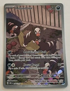 2023 Pokemon Scarlet & Violet Obsidian Flames Houndour Illustration Rare 204/197 - Picture 1 of 2