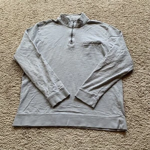 Johnnie-O Sweatshirt Herren Large grau 1/4 Zip Langarm Outdoor Surf Strand - Bild 1 von 12