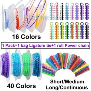 Dental Orthodontic Elastic Ligature Ties Rubber Bands Bracket With Power Chains - Picture 1 of 77